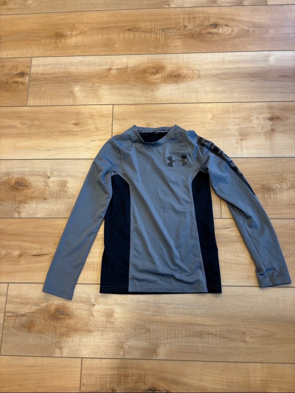 Under Armour Grey and Black Long Sleeve Performance Top